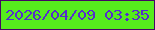 文字の大きさ：2、枠の色：450764、背景の色：56ed1d、文字の色：552ecc 無料ブログパーツのブログ時計