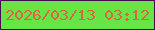 文字の大きさ：2、枠の色：450b50、背景の色：66e544、文字の色：d96747 無料ブログパーツのブログ時計