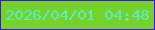 文字の大きさ：2、枠の色：450cf7、背景の色：74d22b、文字の色：5cebc7 無料ブログパーツのブログ時計