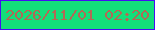 文字の大きさ：4、枠の色：450df3、背景の色：13df7a、文字の色：b36855 無料ブログパーツのブログ時計