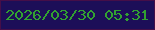 文字の大きさ：3、枠の色：450e48、背景の色：1c0e58、文字の色：32a131 無料ブログパーツのブログ時計