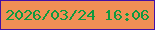 文字の大きさ：1、枠の色：4510a5、背景の色：f18f55、文字の色：0f9a40 無料ブログパーツのブログ時計