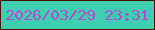 文字の大きさ：4、枠の色：451206、背景の色：40ceb2、文字の色：b34ed0 無料ブログパーツのブログ時計