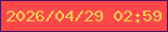 文字の大きさ：1、枠の色：451265、背景の色：fd4648、文字の色：ead757 無料ブログパーツのブログ時計