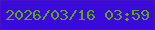 文字の大きさ：5、枠の色：4513c6、背景の色：3a0ada、文字の色：5fa421 無料ブログパーツのブログ時計