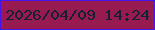 文字の大きさ：1、枠の色：4514ec、背景の色：971a50、文字の色：132132 無料ブログパーツのブログ時計