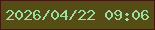 文字の大きさ：3、枠の色：451711、背景の色：554d15、文字の色：9bdea4 無料ブログパーツのブログ時計