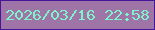 文字の大きさ：1、枠の色：451798、背景の色：9e75a6、文字の色：80f4c9 無料ブログパーツのブログ時計