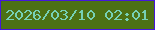 文字の大きさ：2、枠の色：4517da、背景の色：4c7114、文字の色：76d1b6 無料ブログパーツのブログ時計
