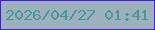 文字の大きさ：1、枠の色：4518e8、背景の色：9cb1bb、文字の色：46969b 無料ブログパーツのブログ時計