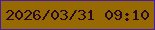 文字の大きさ：2、枠の色：451ca9、背景の色：966a00、文字の色：240a28 無料ブログパーツのブログ時計