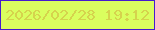 文字の大きさ：2、枠の色：451cce、背景の色：dafe5f、文字の色：d5d34d 無料ブログパーツのブログ時計
