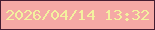 文字の大きさ：4、枠の色：451d31、背景の色：f5a9a5、文字の色：f3f19f 無料ブログパーツのブログ時計