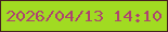 文字の大きさ：1、枠の色：451e22、背景の色：a1db22、文字の色：ad446f 無料ブログパーツのブログ時計