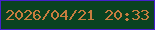 文字の大きさ：4、枠の色：4520cb、背景の色：0a4220、文字の色：c77d3f 無料ブログパーツのブログ時計