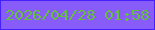 文字の大きさ：2、枠の色：4520fa、背景の色：885cf8、文字の色：66bf3c 無料ブログパーツのブログ時計
