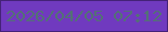 文字の大きさ：4、枠の色：452278、背景の色：703abf、文字の色：537076 無料ブログパーツのブログ時計