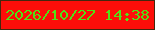 文字の大きさ：5、枠の色：45270e、背景の色：fd0e09、文字の色：50e116 無料ブログパーツのブログ時計