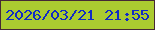 文字の大きさ：3、枠の色：452835、背景の色：abcb30、文字の色：112bc5 無料ブログパーツのブログ時計
