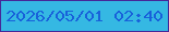 文字の大きさ：4、枠の色：452899、背景の色：35b8e3、文字の色：1861da 無料ブログパーツのブログ時計