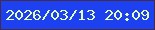 文字の大きさ：3、枠の色：452c44、背景の色：1d40f1、文字の色：e5fcc1 無料ブログパーツのブログ時計