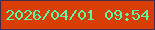 文字の大きさ：5、枠の色：452c4e、背景の色：da3e07、文字の色：5bfea0 無料ブログパーツのブログ時計
