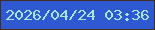 文字の大きさ：2、枠の色：452d26、背景の色：2f59d1、文字の色：a5e7e0 無料ブログパーツのブログ時計