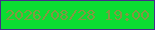 文字の大きさ：4、枠の色：452d8b、背景の色：0bdd32、文字の色：829842 無料ブログパーツのブログ時計