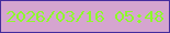 文字の大きさ：1、枠の色：452d9e、背景の色：d5a5cf、文字の色：8efa2c 無料ブログパーツのブログ時計