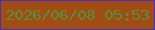 文字の大きさ：2、枠の色：452ecd、背景の色：a14d12、文字の色：5a8c43 無料ブログパーツのブログ時計