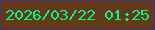 文字の大きさ：2、枠の色：452f77、背景の色：63391b、文字の色：0cf484 無料ブログパーツのブログ時計
