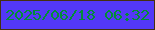 文字の大きさ：3、枠の色：453010、背景の色：5338f8、文字の色：028d38 無料ブログパーツのブログ時計