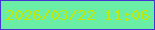 文字の大きさ：5、枠の色：4533d5、背景の色：6aeea6、文字の色：bfe909 無料ブログパーツのブログ時計