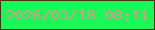 文字の大きさ：2、枠の色：453415、背景の色：1af858、文字の色：e29488 無料ブログパーツのブログ時計