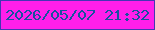 文字の大きさ：4、枠の色：4536b3、背景の色：ff1fea、文字の色：18519f 無料ブログパーツのブログ時計