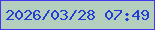 文字の大きさ：2、枠の色：4537ee、背景の色：b4cfbe、文字の色：233ed2 無料ブログパーツのブログ時計