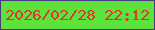 文字の大きさ：4、枠の色：453b7f、背景の色：5de23b、文字の色：d93832 無料ブログパーツのブログ時計