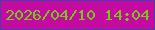 文字の大きさ：2、枠の色：453eaf、背景の色：c50aa1、文字の色：75cb14 無料ブログパーツのブログ時計