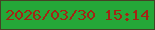 文字の大きさ：3、枠の色：454225、背景の色：25a738、文字の色：a32414 無料ブログパーツのブログ時計