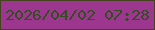 文字の大きさ：2、枠の色：45431f、背景の色：9d368e、文字の色：324d22 無料ブログパーツのブログ時計