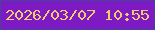 文字の大きさ：2、枠の色：4543a0、背景の色：7d1ac4、文字の色：efca6f 無料ブログパーツのブログ時計