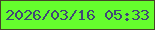 文字の大きさ：1、枠の色：454428、背景の色：65fd2d、文字の色：404776 無料ブログパーツのブログ時計
