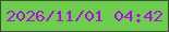 文字の大きさ：3、枠の色：454939、背景の色：6ccf4c、文字の色：b808ed 無料ブログパーツのブログ時計