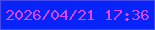 文字の大きさ：1、枠の色：4549ee、背景の色：0724f8、文字の色：d846f7 無料ブログパーツのブログ時計