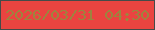 文字の大きさ：4、枠の色：454b49、背景の色：ea4440、文字の色：9d843e 無料ブログパーツのブログ時計
