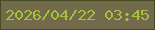 文字の大きさ：5、枠の色：454c21、背景の色：716b4c、文字の色：abbf3b 無料ブログパーツのブログ時計