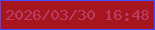 文字の大きさ：4、枠の色：454cfd、背景の色：a7161e、文字の色：ba3d68 無料ブログパーツのブログ時計