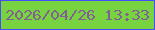 文字の大きさ：2、枠の色：454dff、背景の色：77d340、文字の色：806191 無料ブログパーツのブログ時計