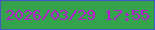 文字の大きさ：4、枠の色：4556c9、背景の色：35a34b、文字の色：ba19d3 無料ブログパーツのブログ時計