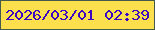 文字の大きさ：2、枠の色：455a4c、背景の色：fcdf4c、文字の色：3a08c1 無料ブログパーツのブログ時計